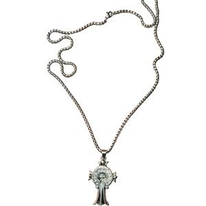 Chrome Hearts Silver Cross Necklace